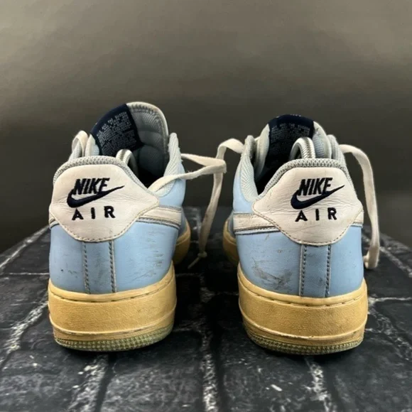 Vintage NIKE Air Force 1 Low Baby Sky Blue & White on Gum & Green - Picture 5 of 15